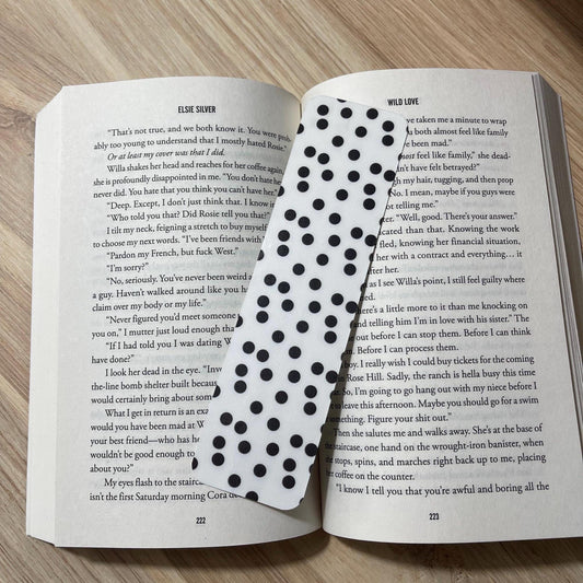 White with Black Polka Dot Bookmark