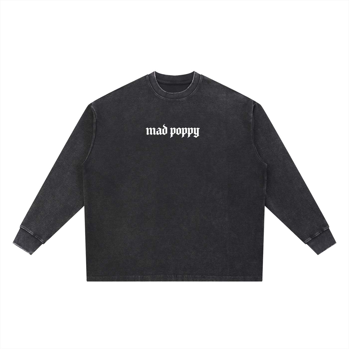 Mad Poppy Oversized Waffle Knit Long Sleeve