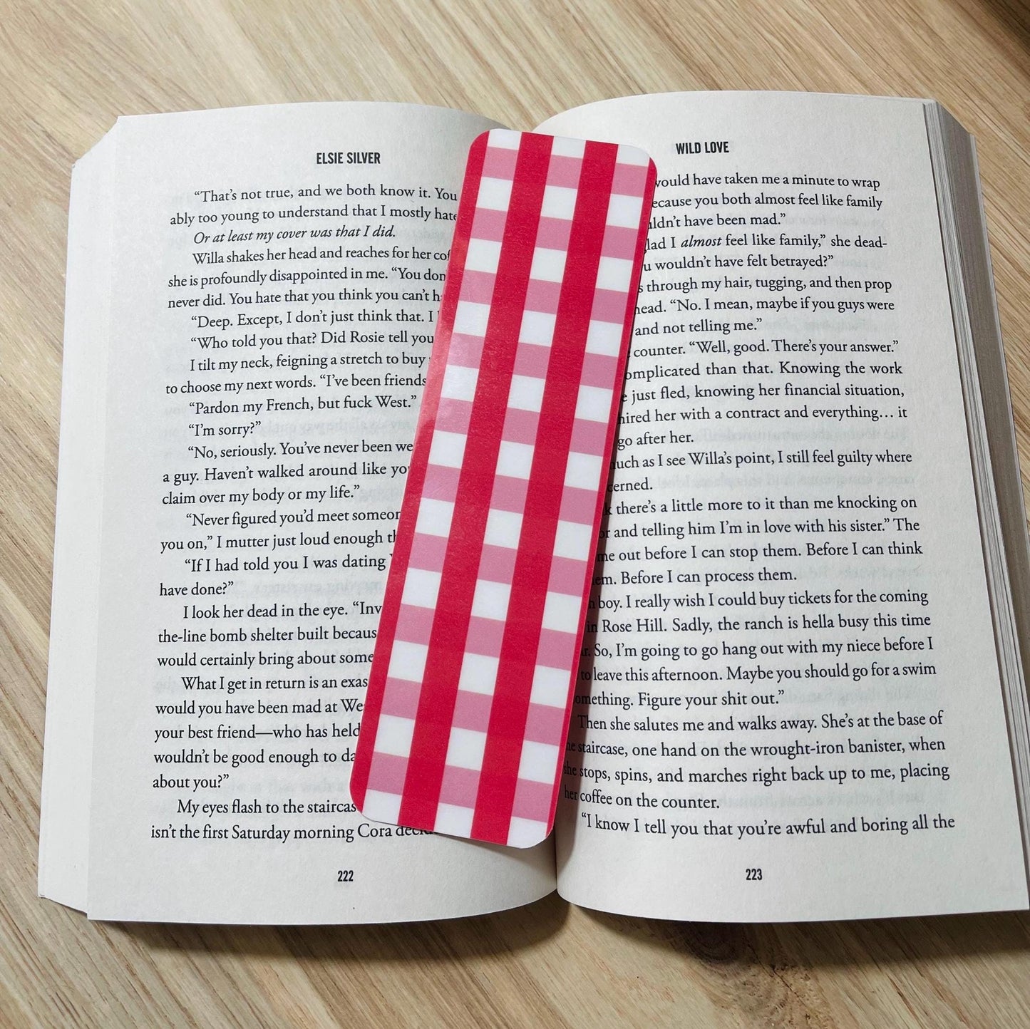Pink and Red Gingham Bookmark