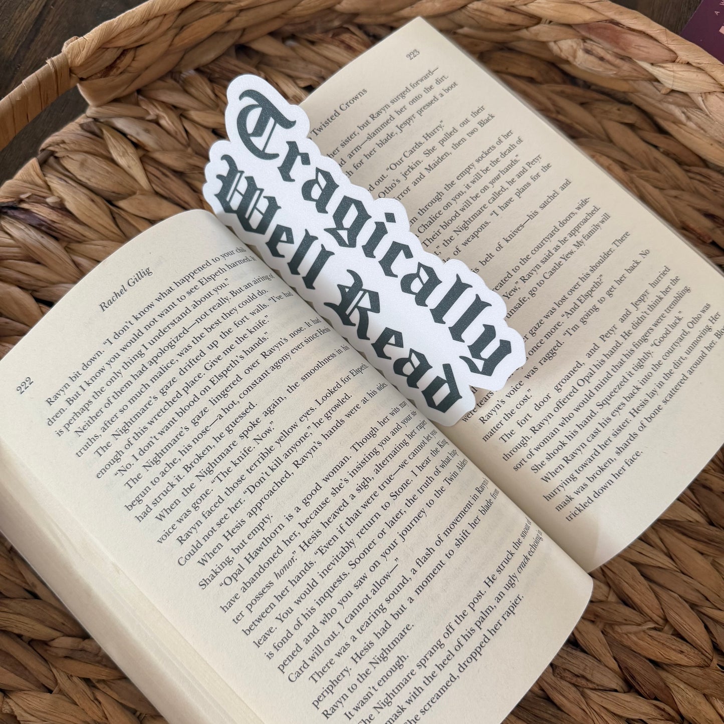 Gothic Tragically Well Read Bookmark | Handmade Gothic Die Cut Bookmark | Dark Bookish Gift