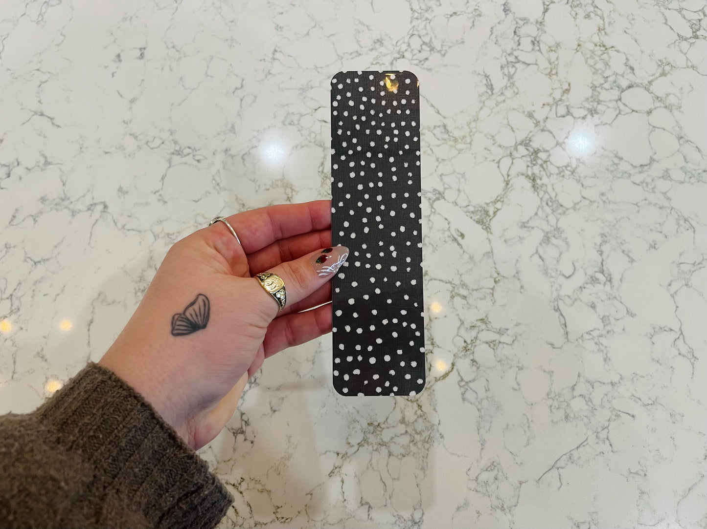 Black with White Polka Dots Bookmark