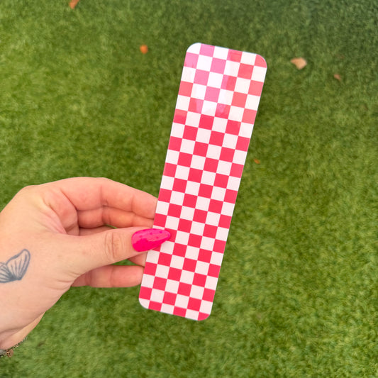 Pink Checkered Bookmark