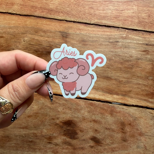 Aries Cartoon Ram Vinyl Sticker | Zodiac