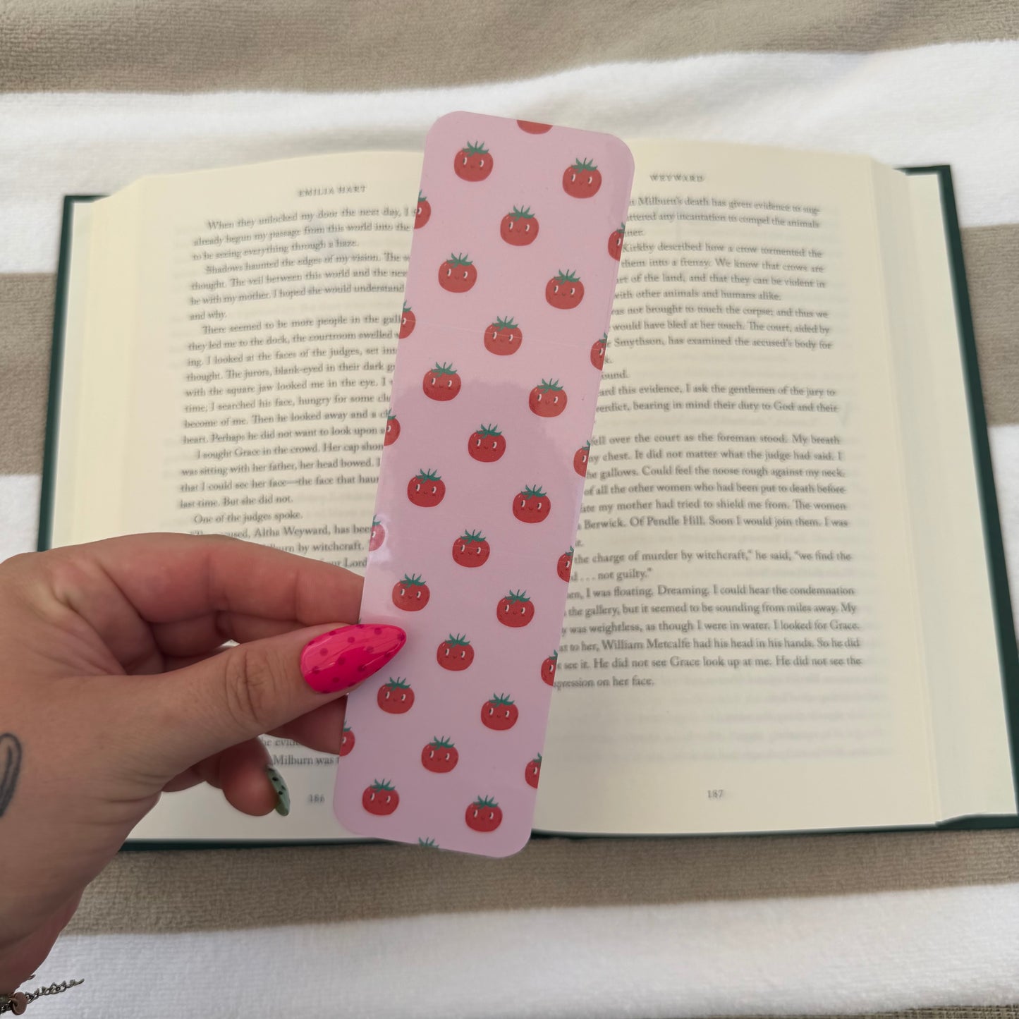 Pink Smiley Tomatoes Bookmark