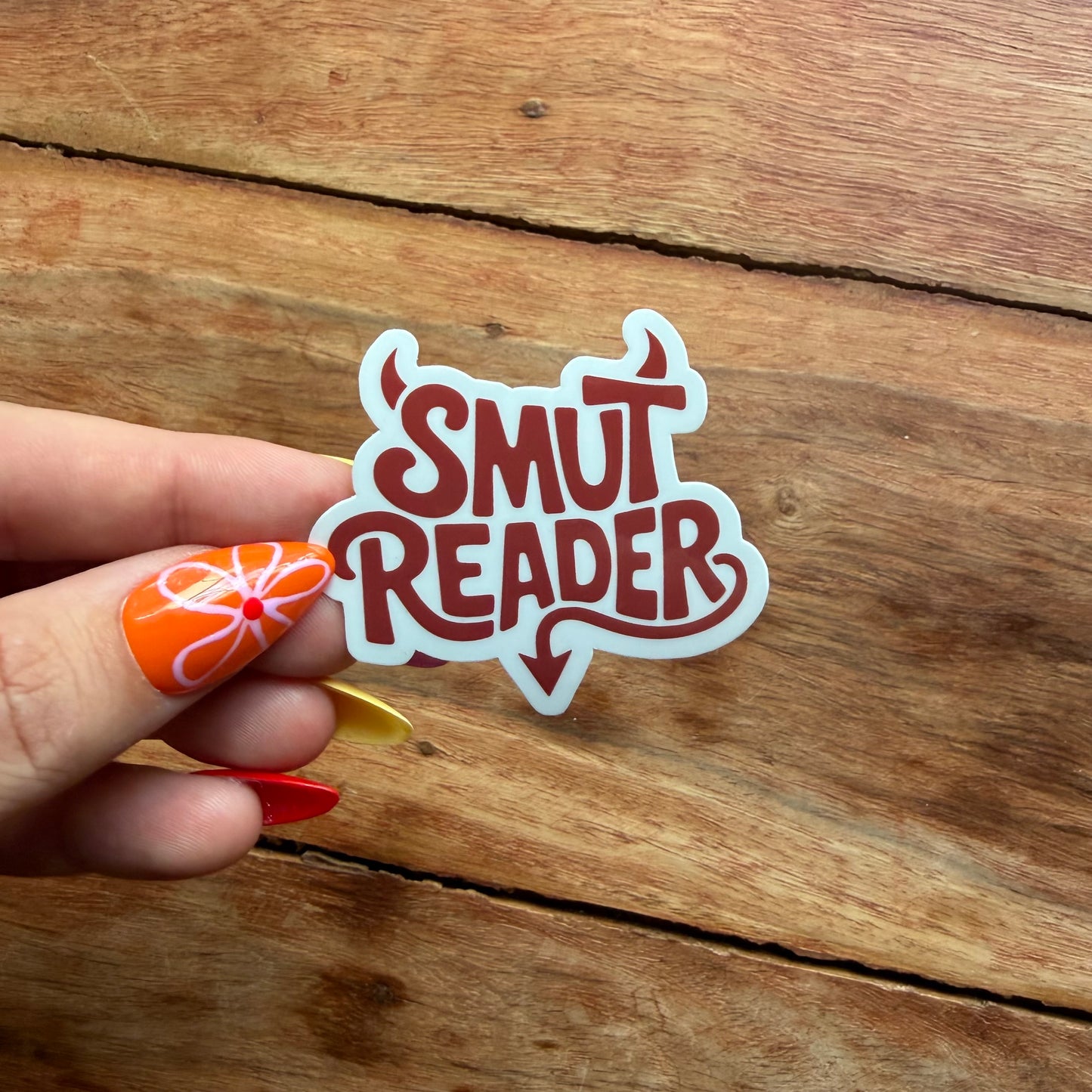 Smut Reader Devil Vinyl Sticker | Dark Romance