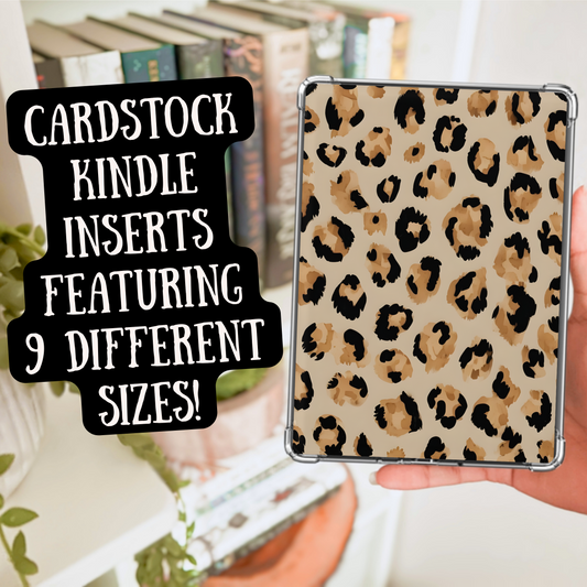 Leopard Print Heavy Cardstock Kindle Insert
