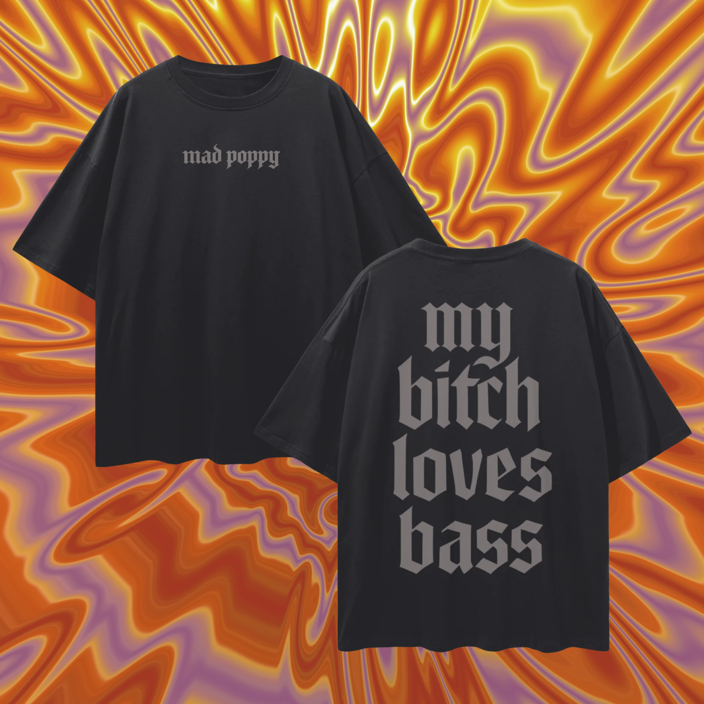 My Bitch Loves Bass Drop Shoulder Tee | Rave
