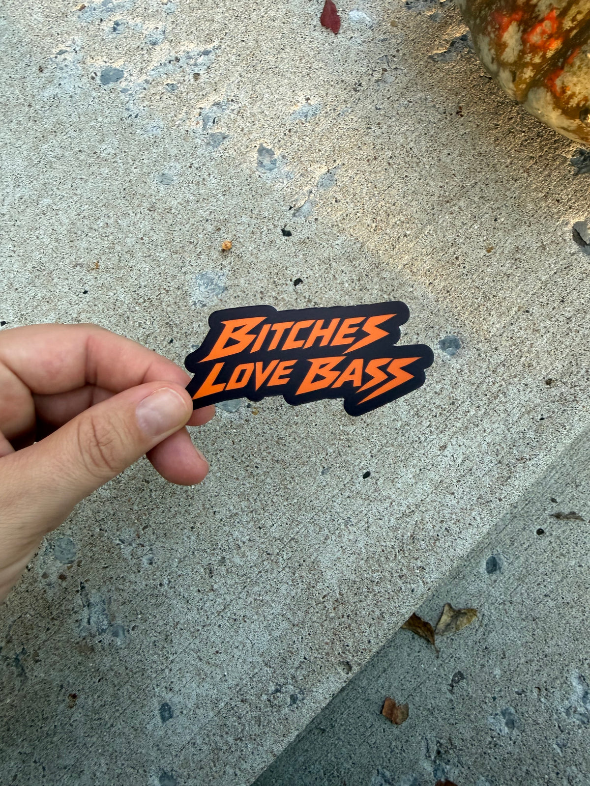 Bitches Love Bass Vinyl Sticker | Black and Orange