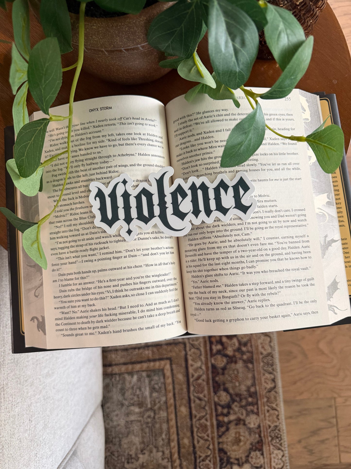 Violence Bookmark | Handmade Gothic Die Cut Bookmark | Dragon Fantasy Reader Gift