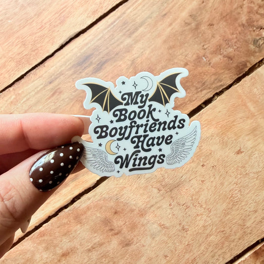 My Book Boyfriends Have Wings Sticker
