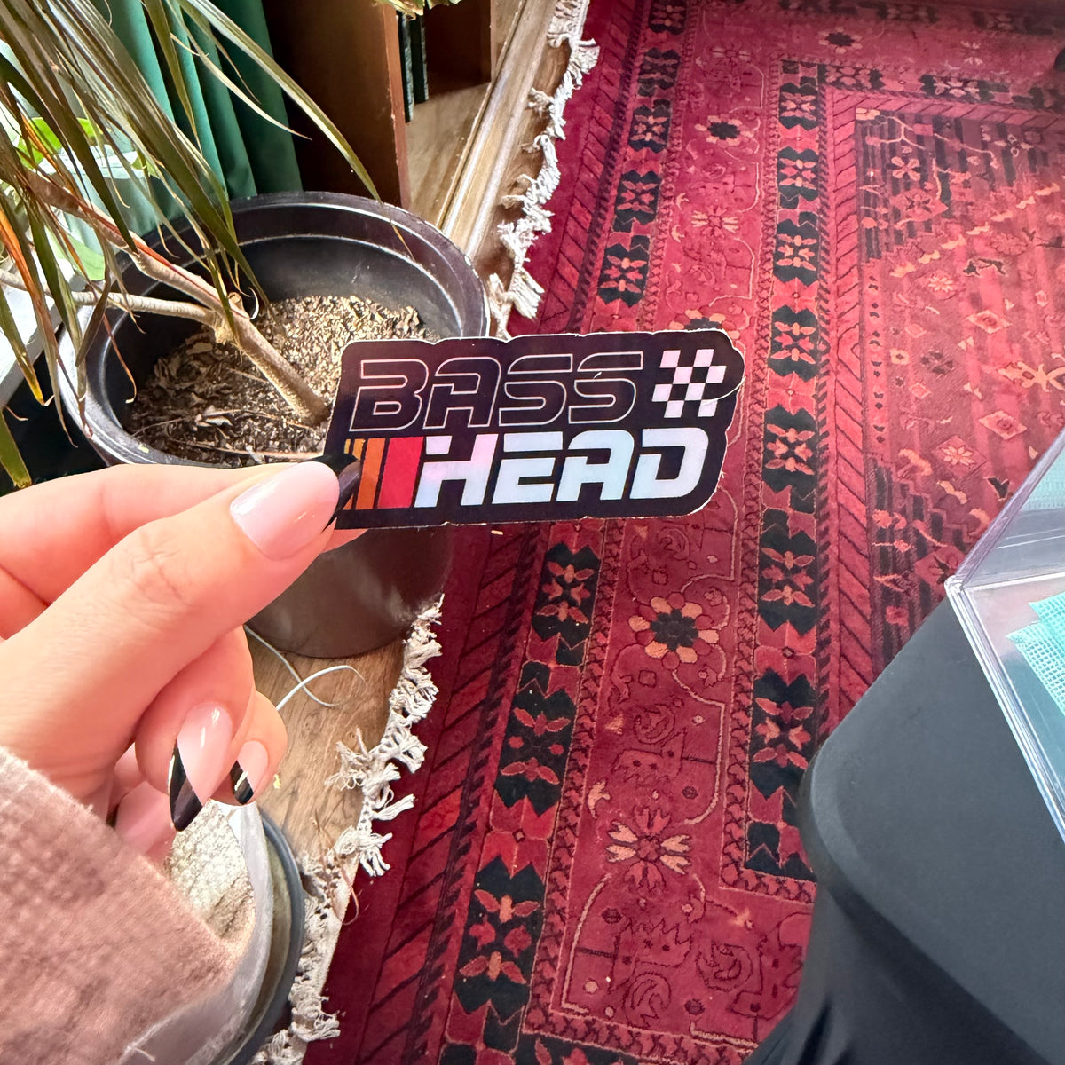 Holographic Basshead Racing Vinyl Sticker