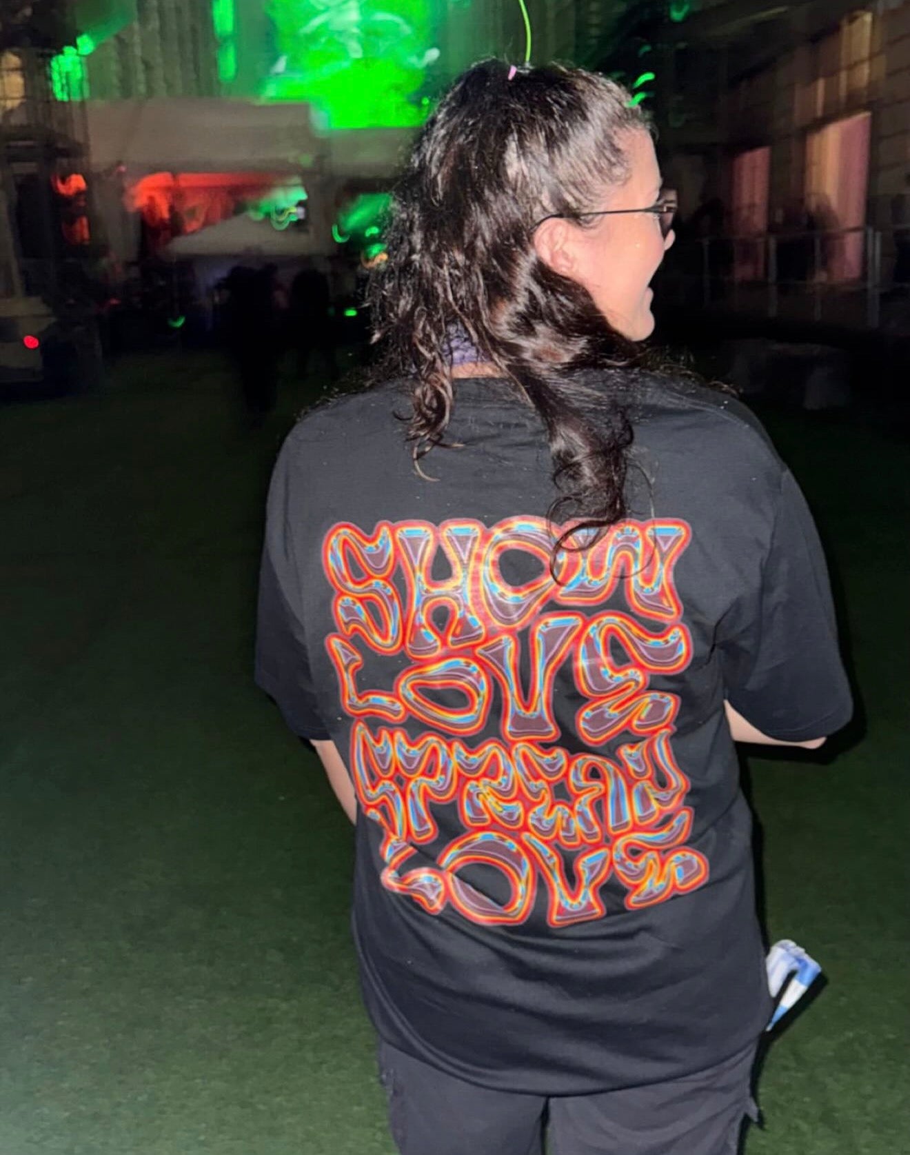 Show Love Spread Love Trippy Drop Shoulder Tee