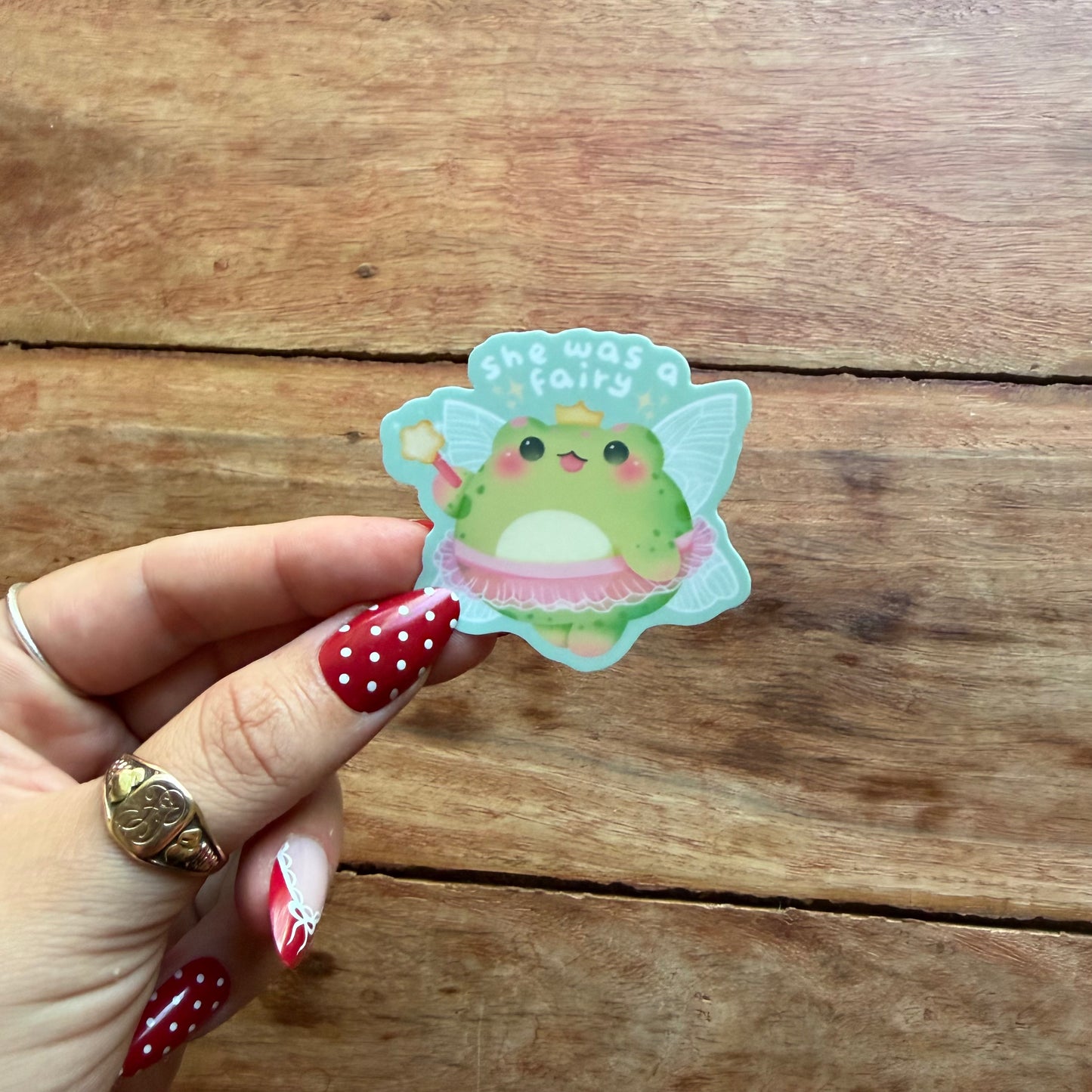 She Was A Fairy - Green Frog Sticker