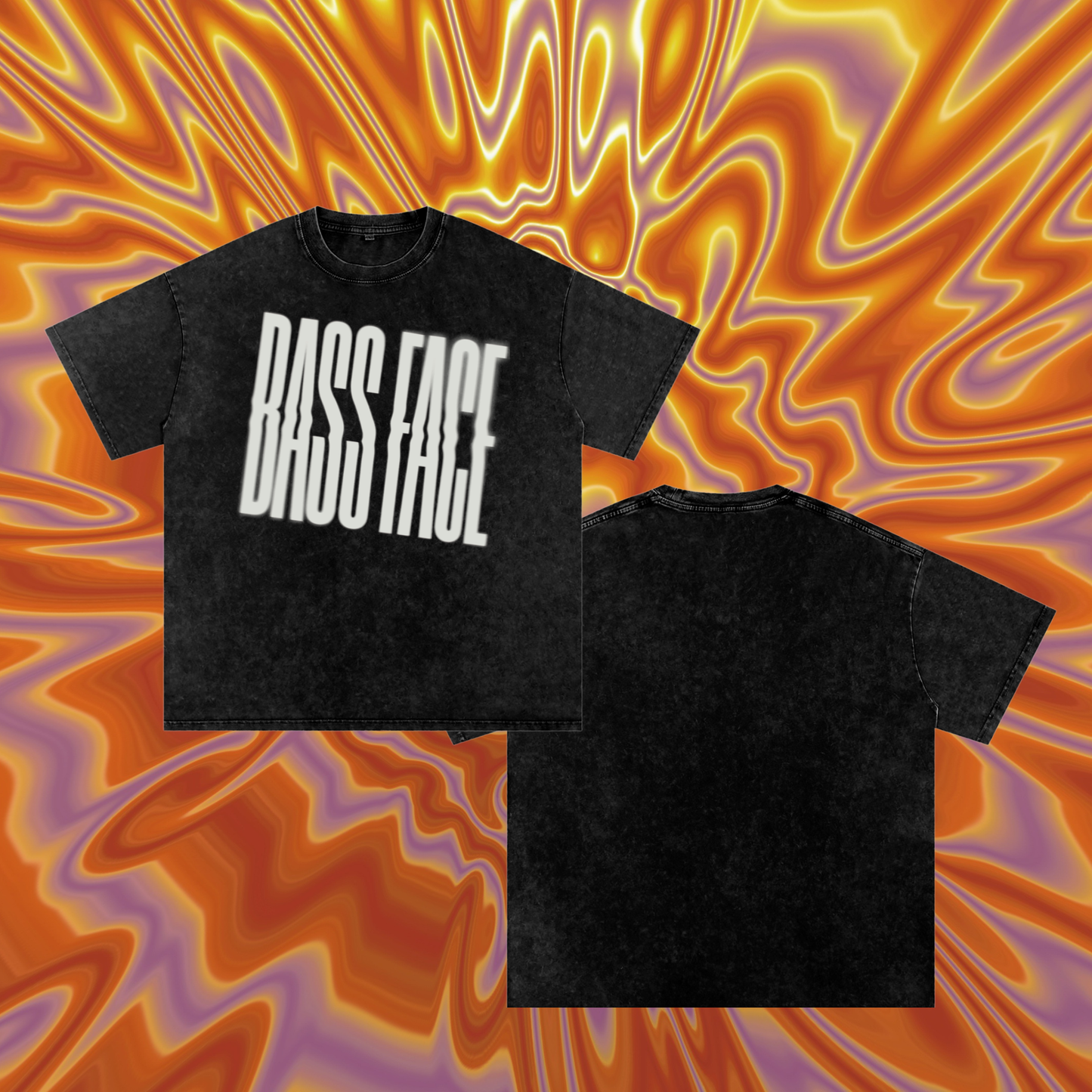 Bass Face Snow Washed Oversized T-Shirt
