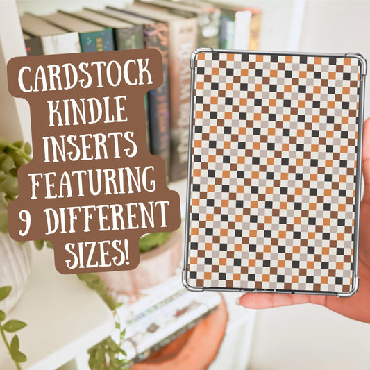 Halloween Colored Checkered Heavy Cardstock Kindle Insert
