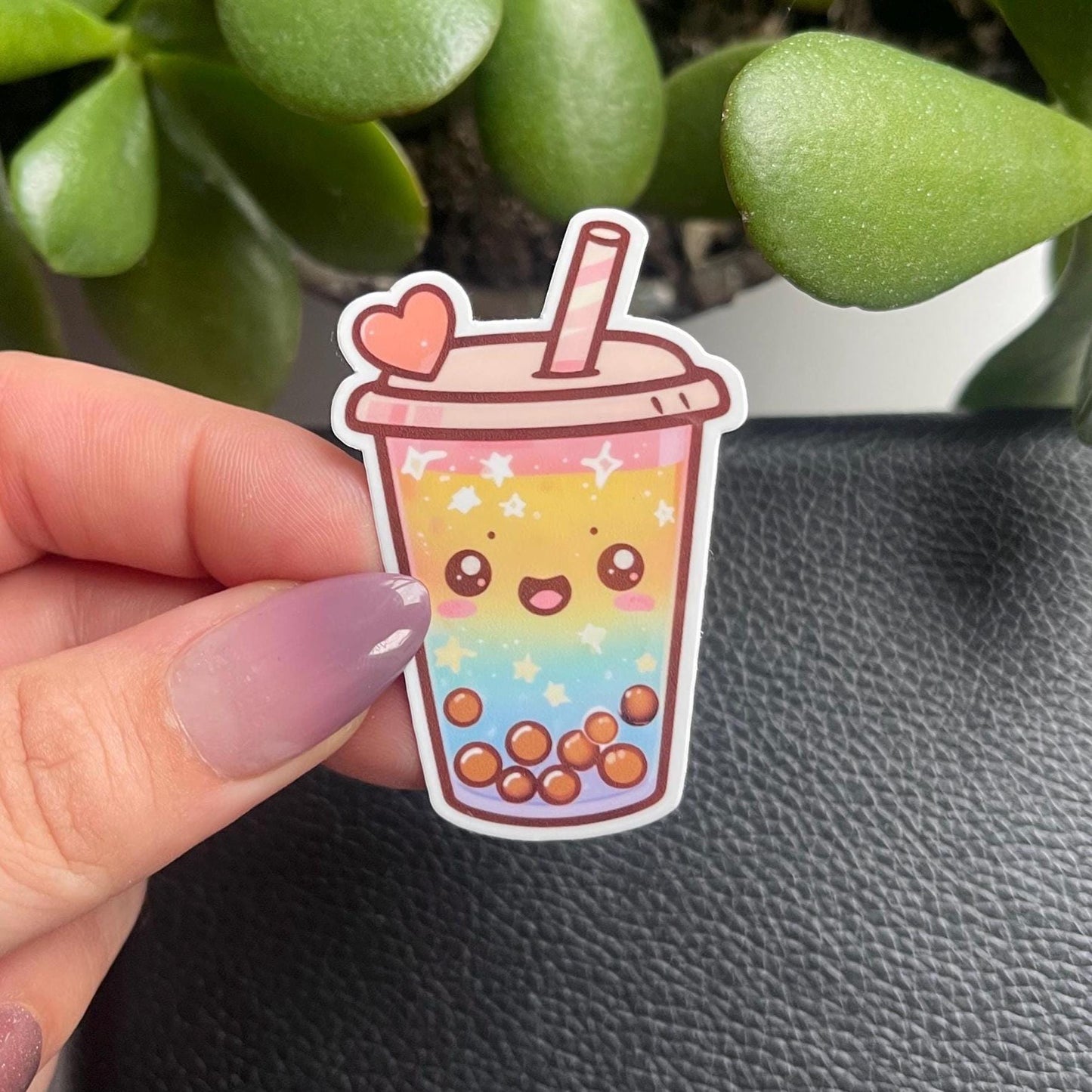 Kawaii Boba Tea Sticker | Cute Aesthetic Vinyl Decal | Bookish Sticker for Kindles, Laptops & Water Bottles
