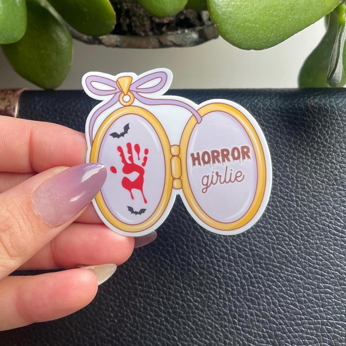 Horror Girlie Locket Sticker | Spooky Bookish Decal