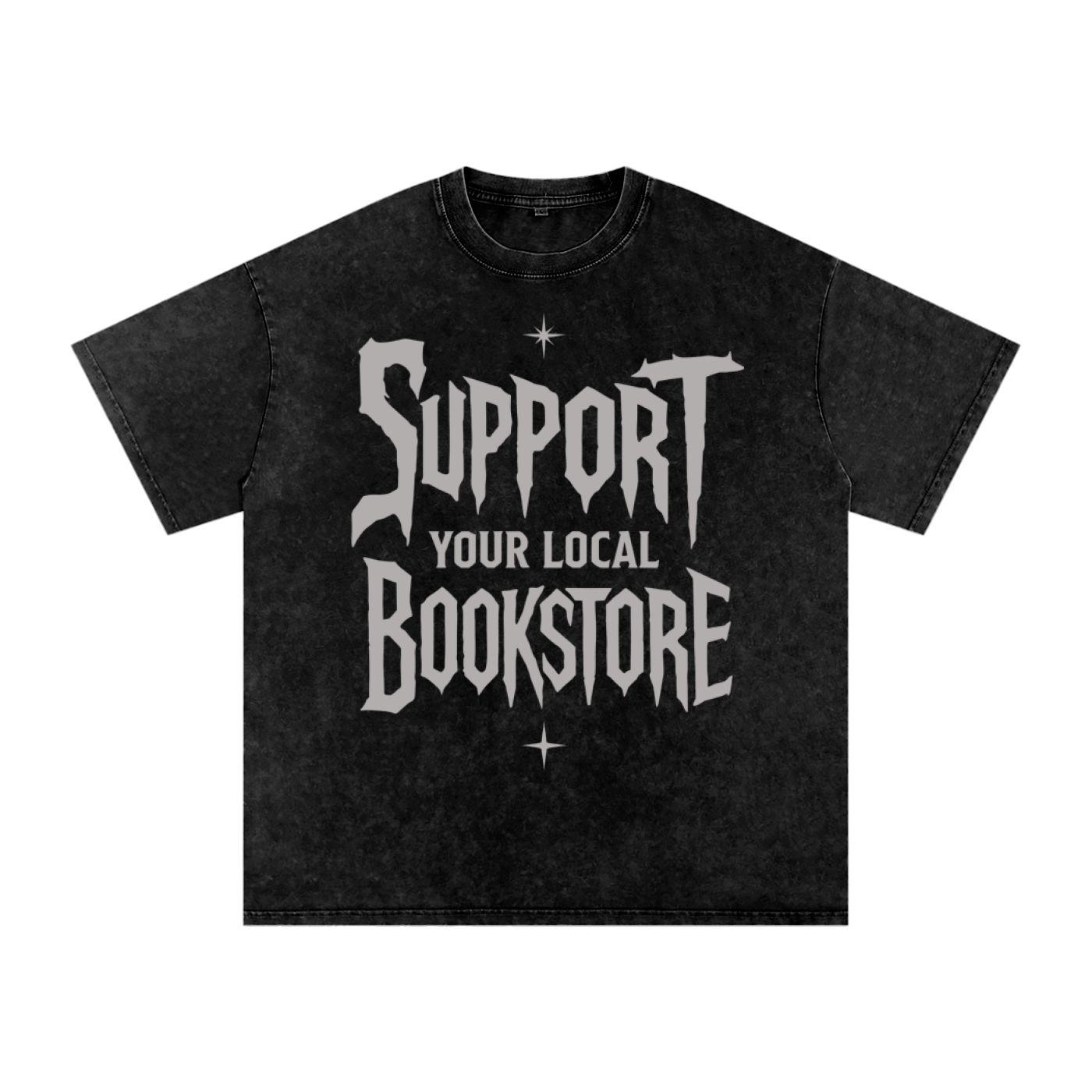 Support Your Local Bookstore Oversized Snow Washed Tee