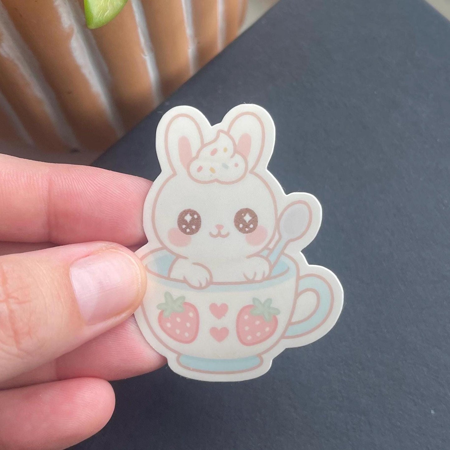 Kawaii Bunny Teacup Sticker