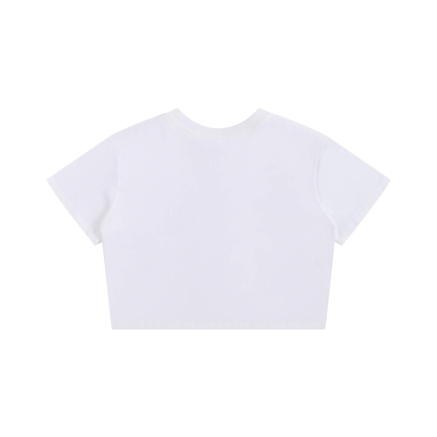 White crop top on a white background