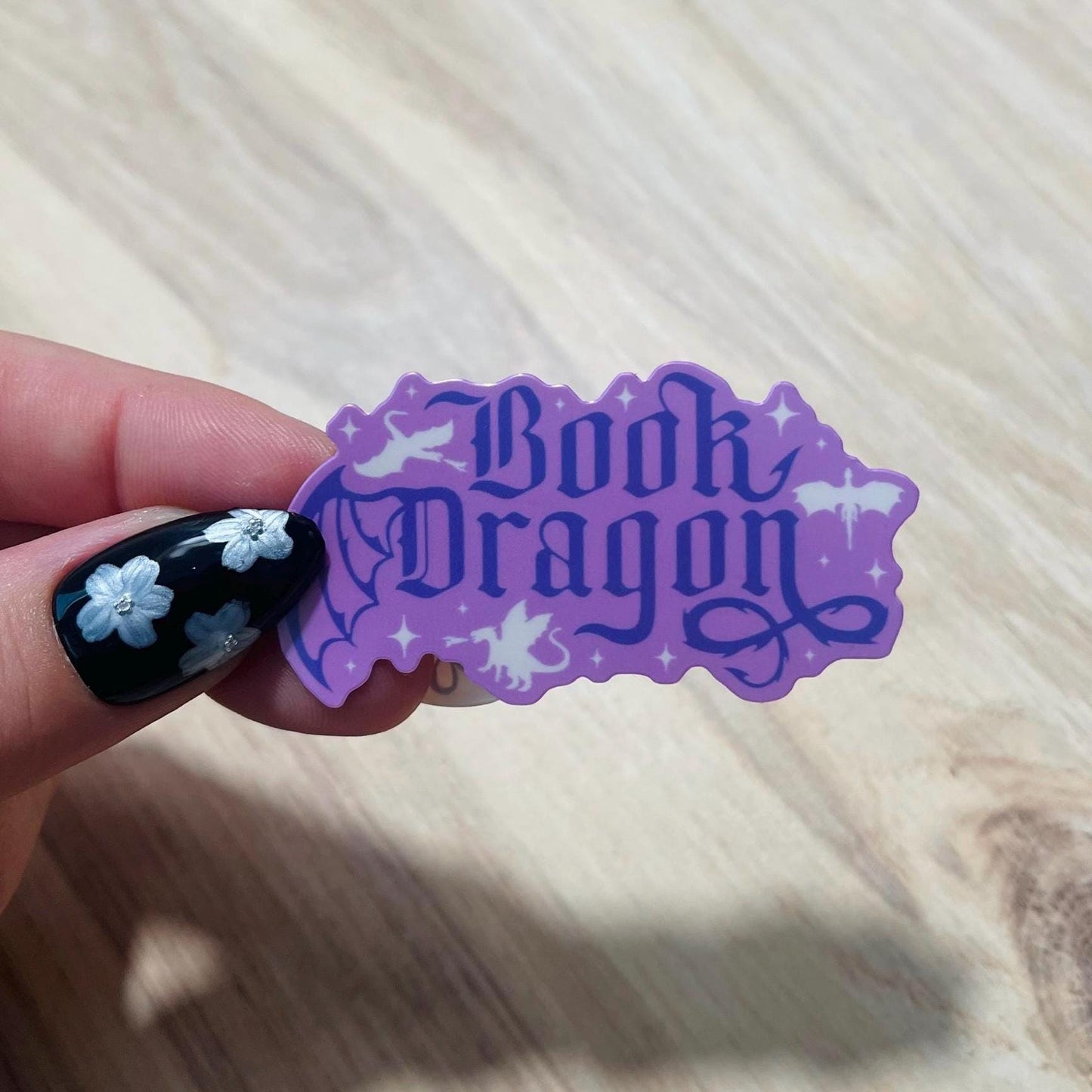 Purple Book Dragon Sticker