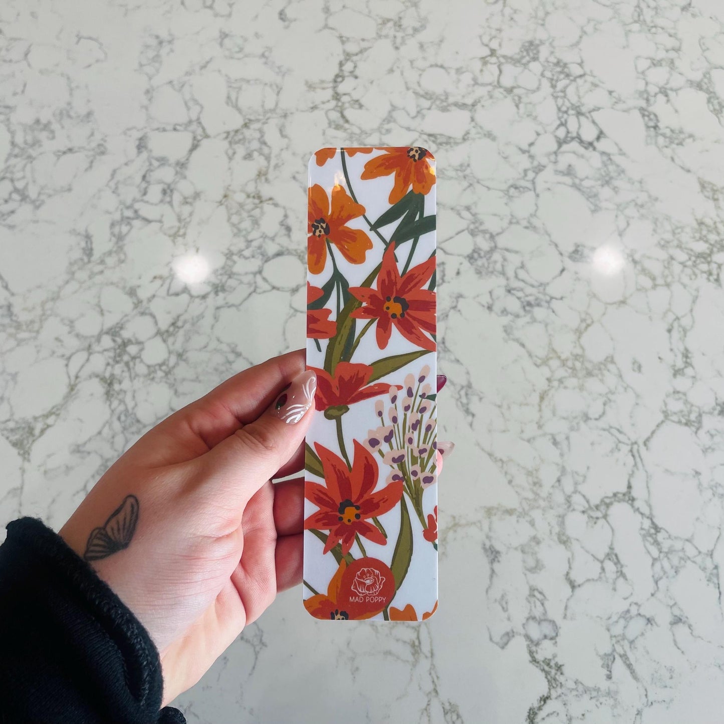 Orange Wildflower Bookmark