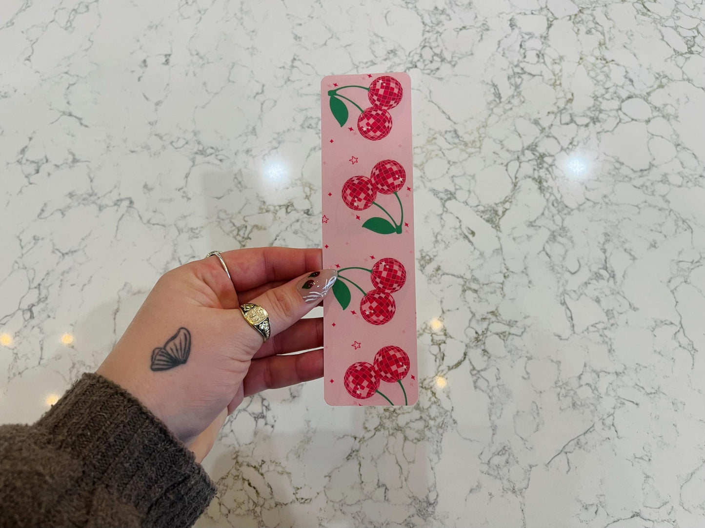 Cherry Disco Ball Bookmark