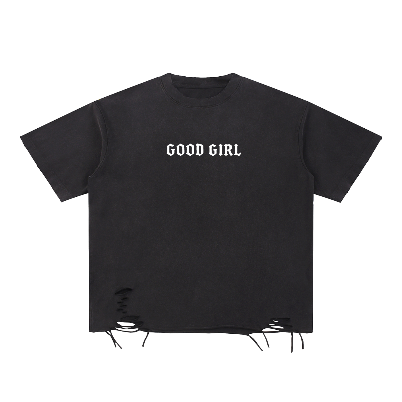 Good Girl Snow Washed Raw Hem Tee | Dark Romance Shirt
