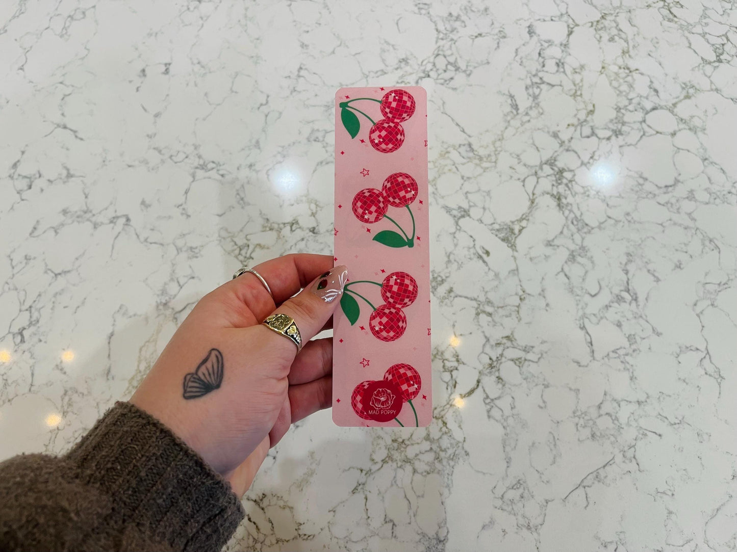 Cherry Disco Ball Bookmark
