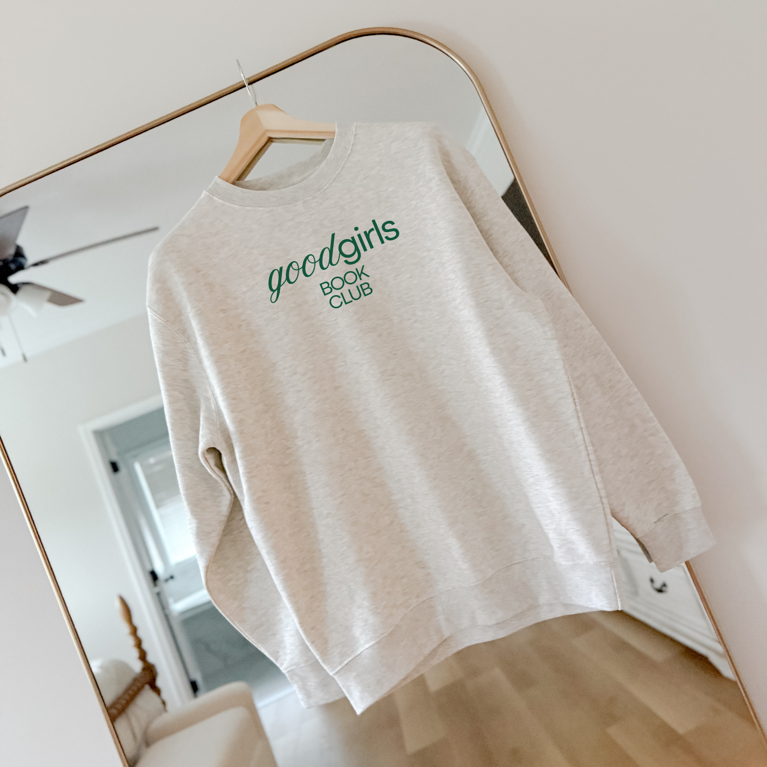 Good Girls Book Club Crewneck Sweatshirt Hanging