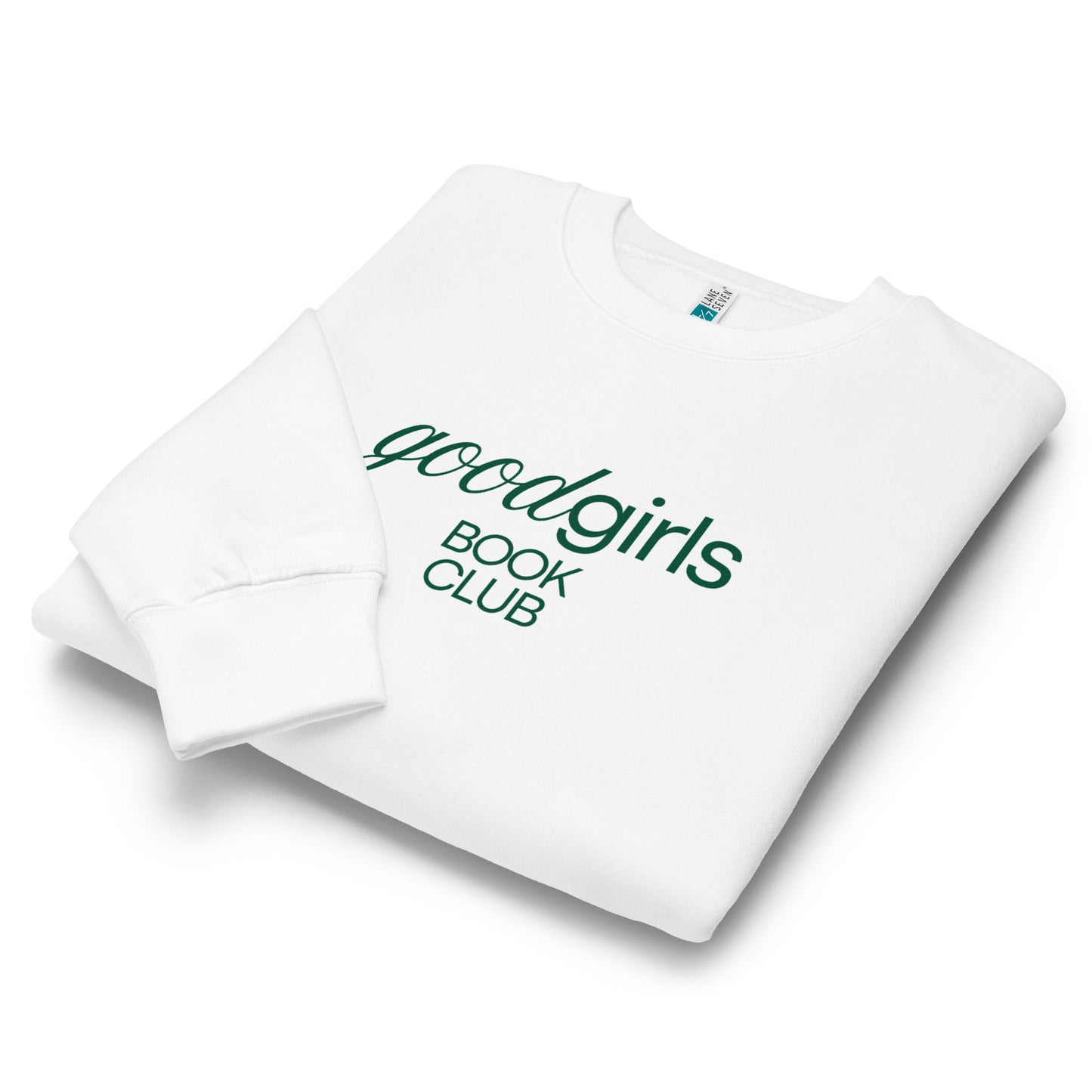 Good Girls Book Club Crewneck Sweatshirt white folded