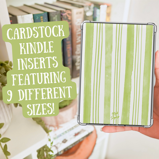 Lime Stripes Heavy Cardstock Kindle Insert