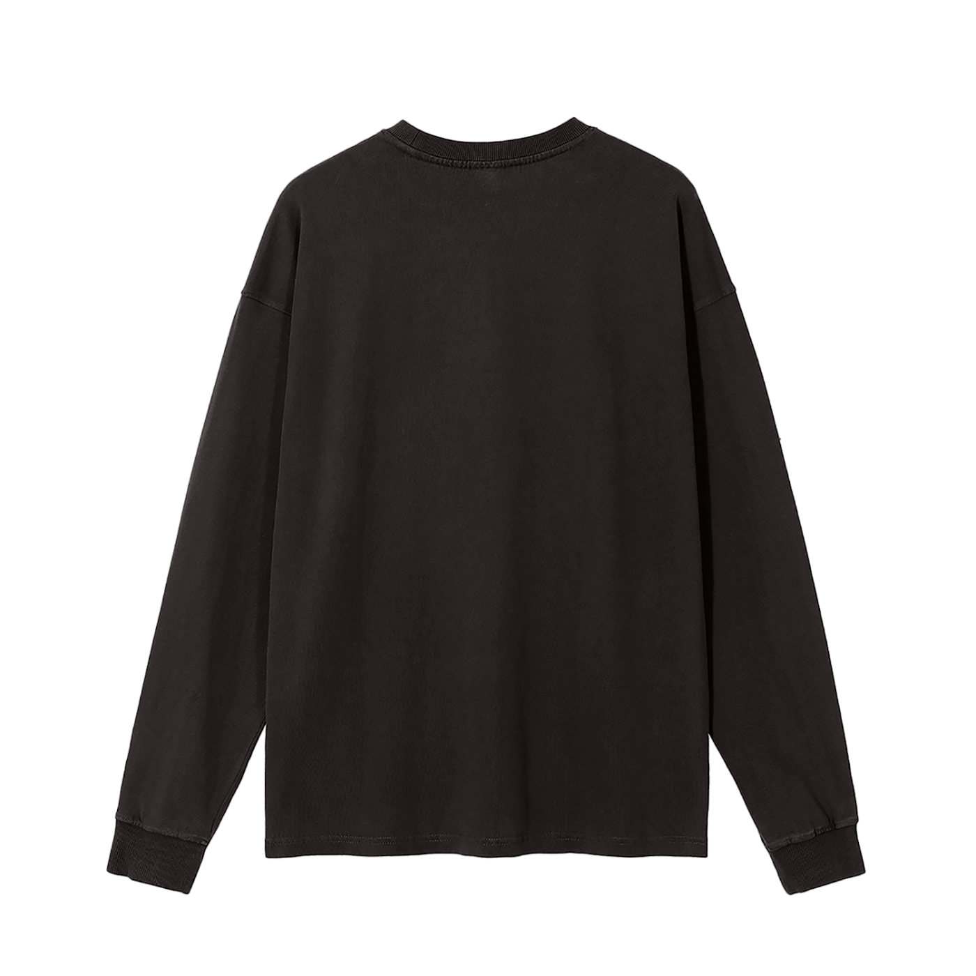 Black long-sleeve shirt on a white background